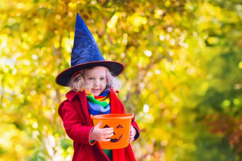 Little girl on Halloween trick or treat