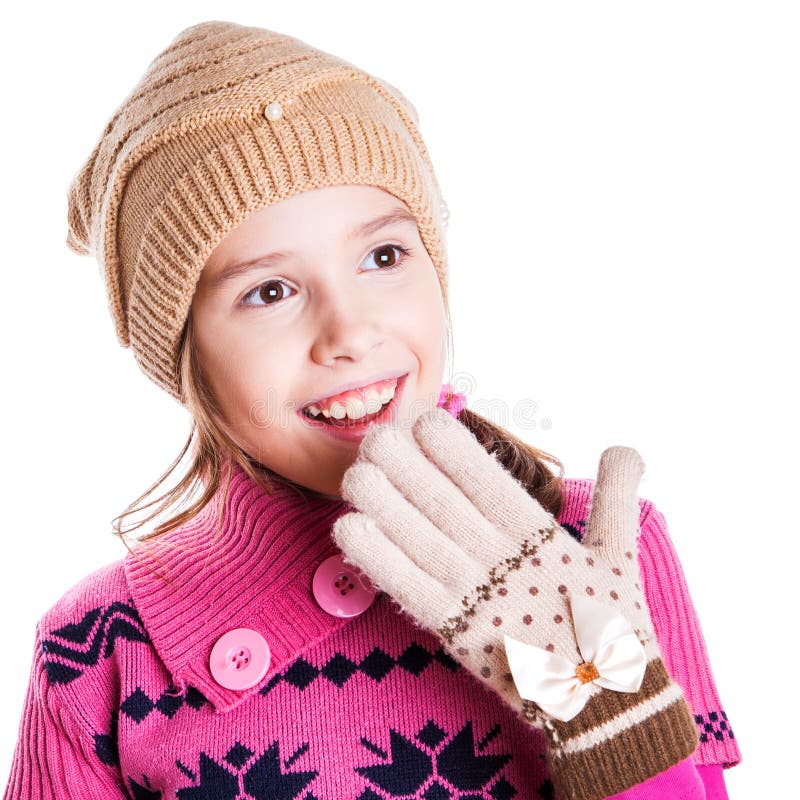 Little Girl with Hands Close To Face Stock Photo - Image of face ...