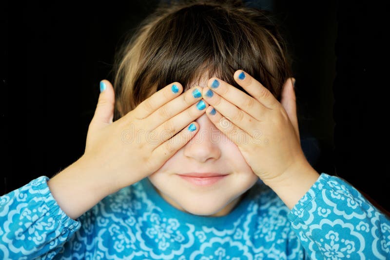Little Girl With Hands Covering Her Eyes Stock Image Image 25660161
