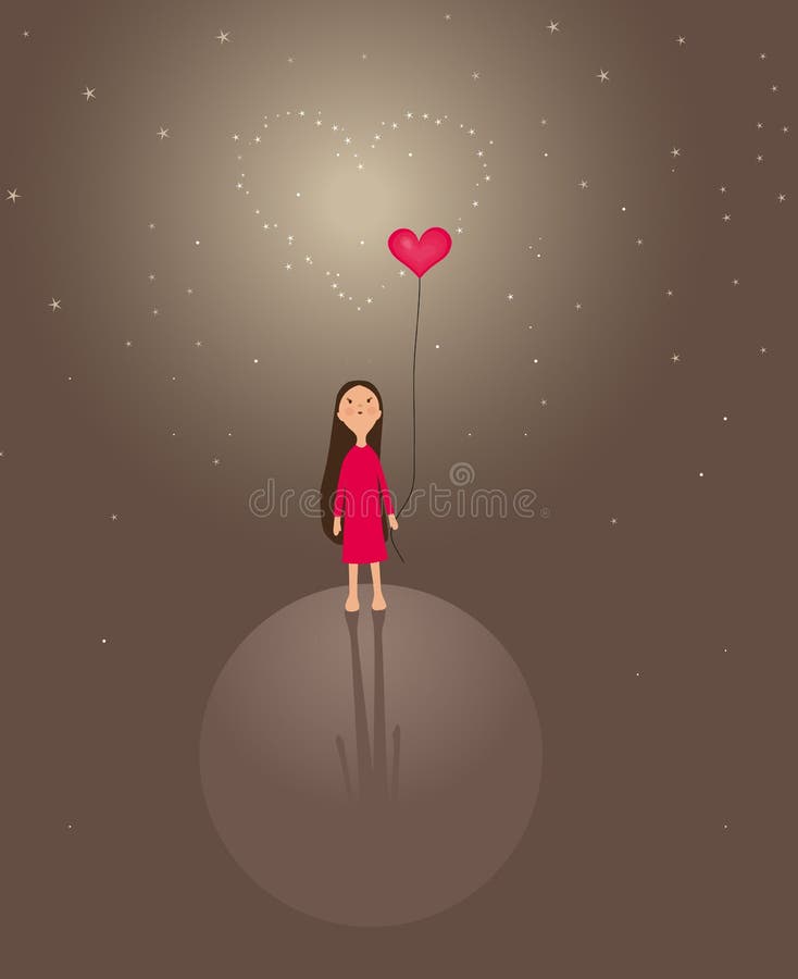 Little girl and heart