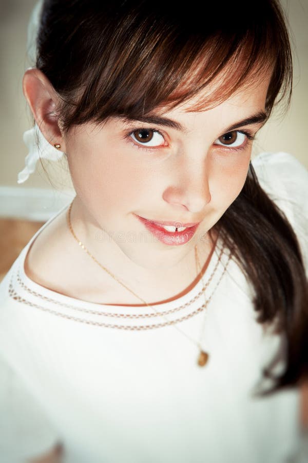 Little Girl with her First Communion Dress