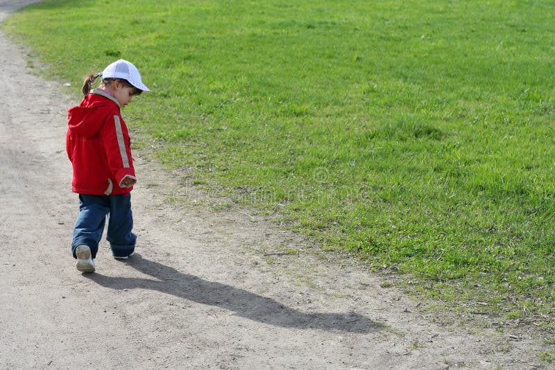 Little girl and her shadow