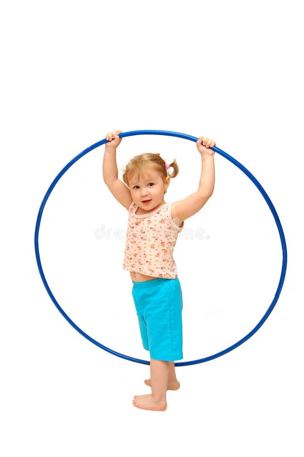 The little girl with a hoop