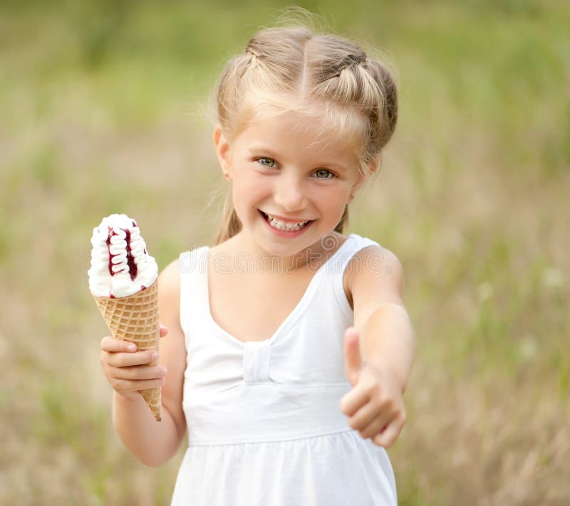 Little girl with ice-cream