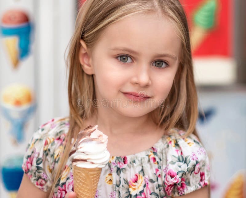 Little girl with ice cream