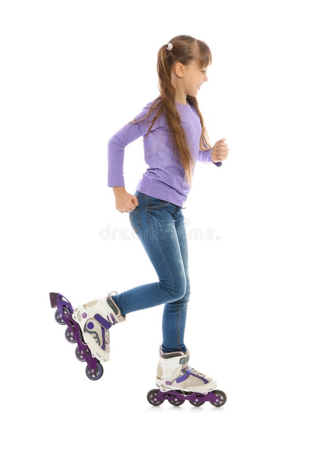 Little Girl with Inline Roller Skates Stock Image Image of primary