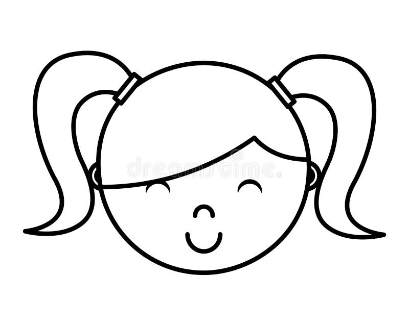 Little Girl Isolated Icon Design Stock Illustration - Illustration of ...