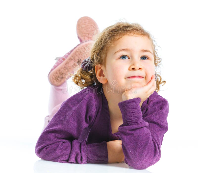 Little Girl, Isolated on White Stock Photo - Image of funky, friendly ...