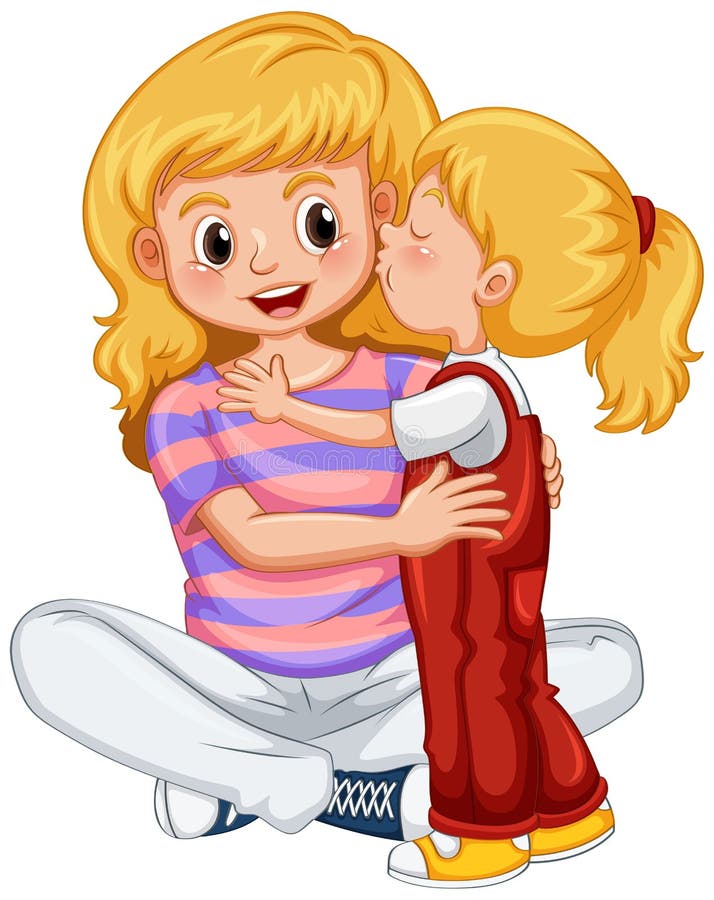 Child Kissing Mother Stock Illustrations – 195 Child Kissing ...