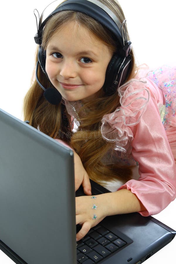 Little girl with laptop