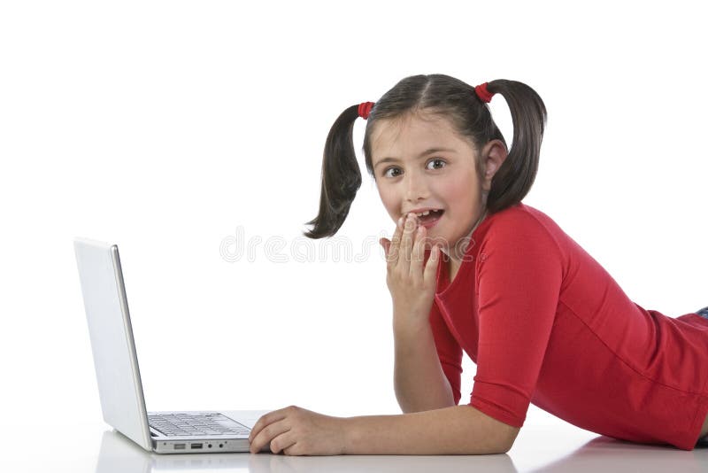 Little girl with laptop