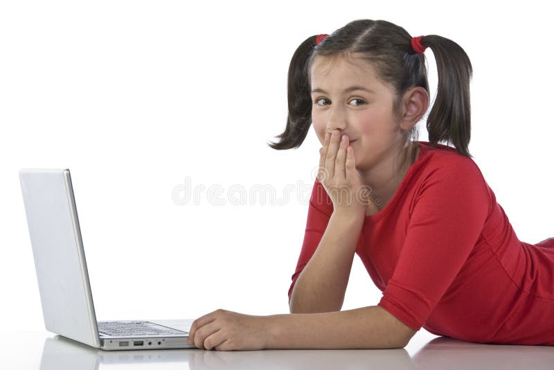 Little girl with laptop