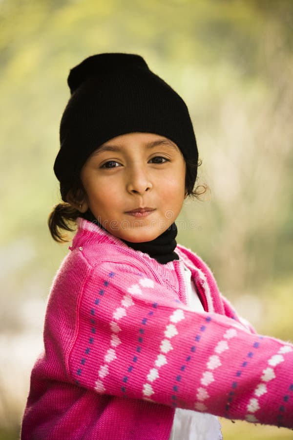 Little Girl Laughing and Enjoying Winters Stock Photo - Image of girl ...