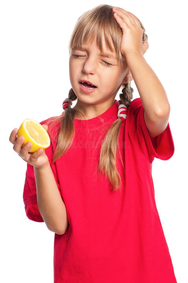 Little girl with lemon