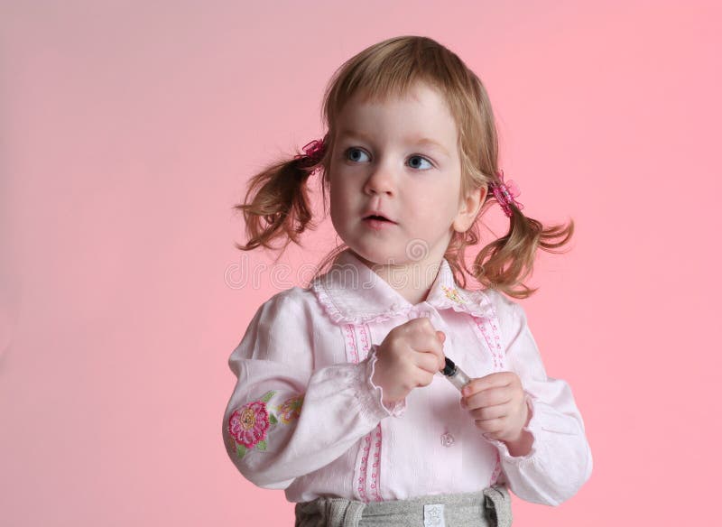 Little Girl with Lips Glitter Stock Image Image of girl, happy 13102489