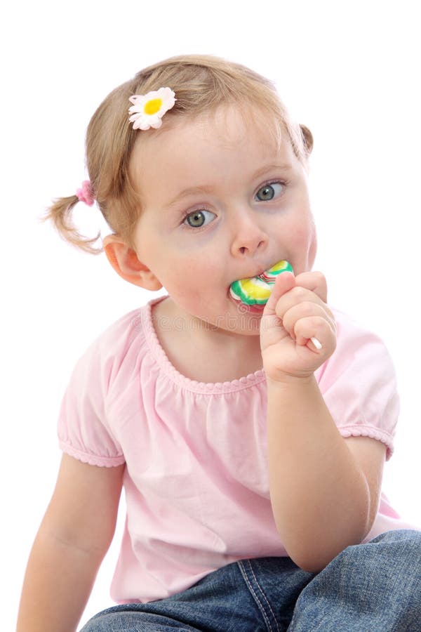 Little girl with lollipop