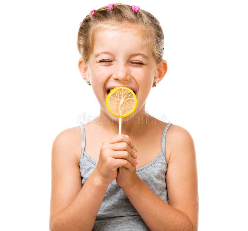 Little girl with lollipop