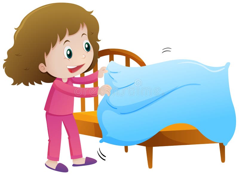 Girl Making Bed Cartoon Stock Illustrations 99 Girl Making Bed