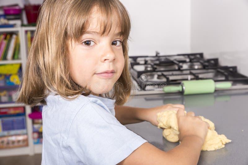 Little Girl Making Cookie Dough Stock Image Image of cute, food 43267433