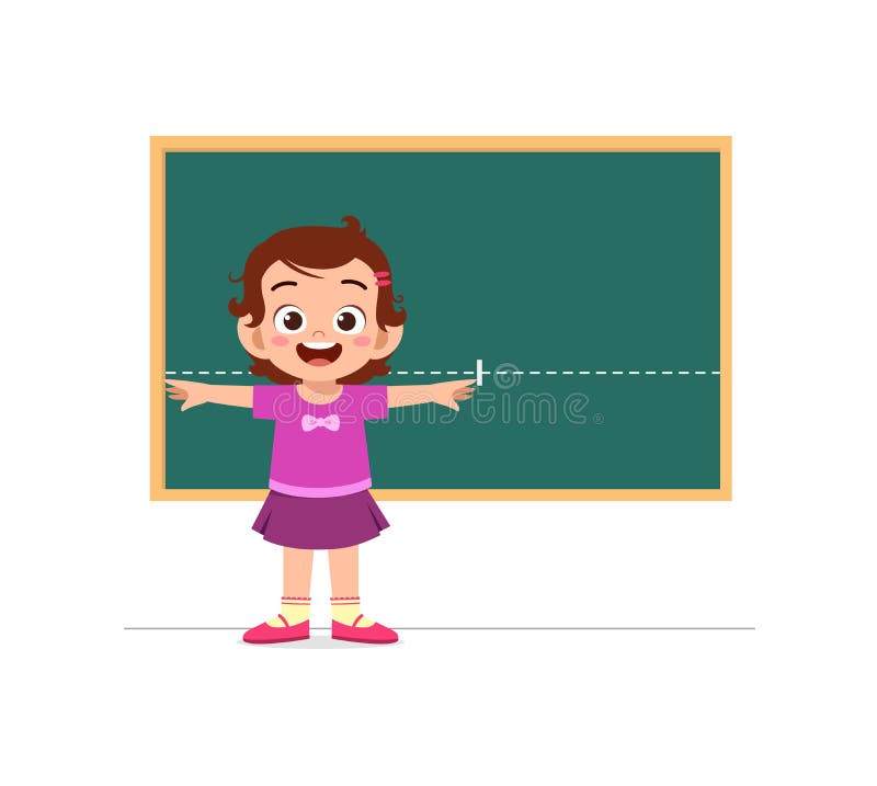 Little girl measure width using hand stretch stock illustration
