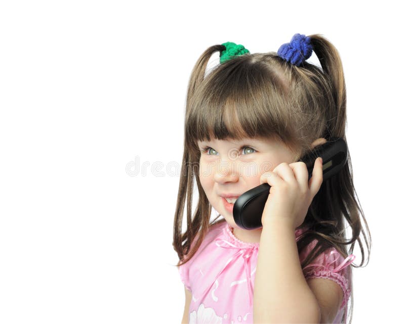 Little girl with a mobile phone