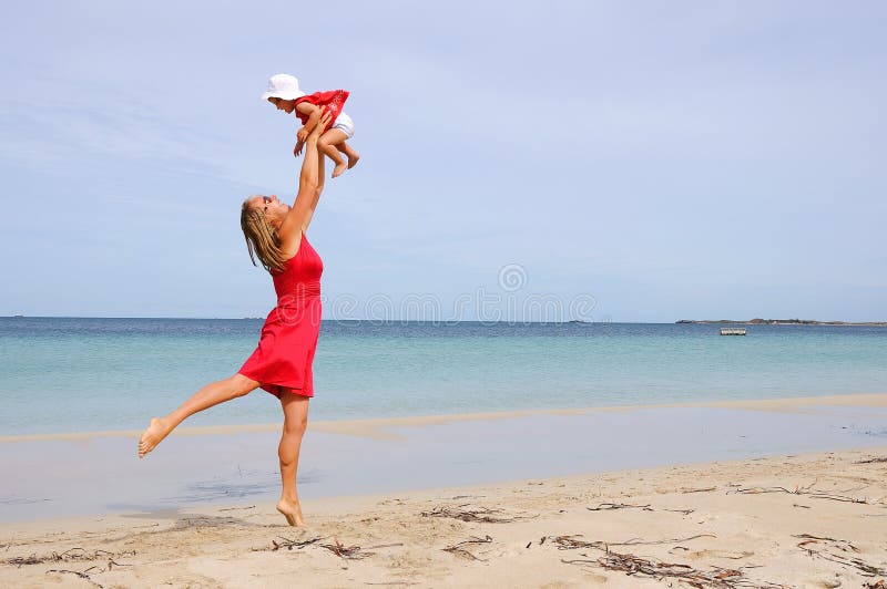 The little girl and mother