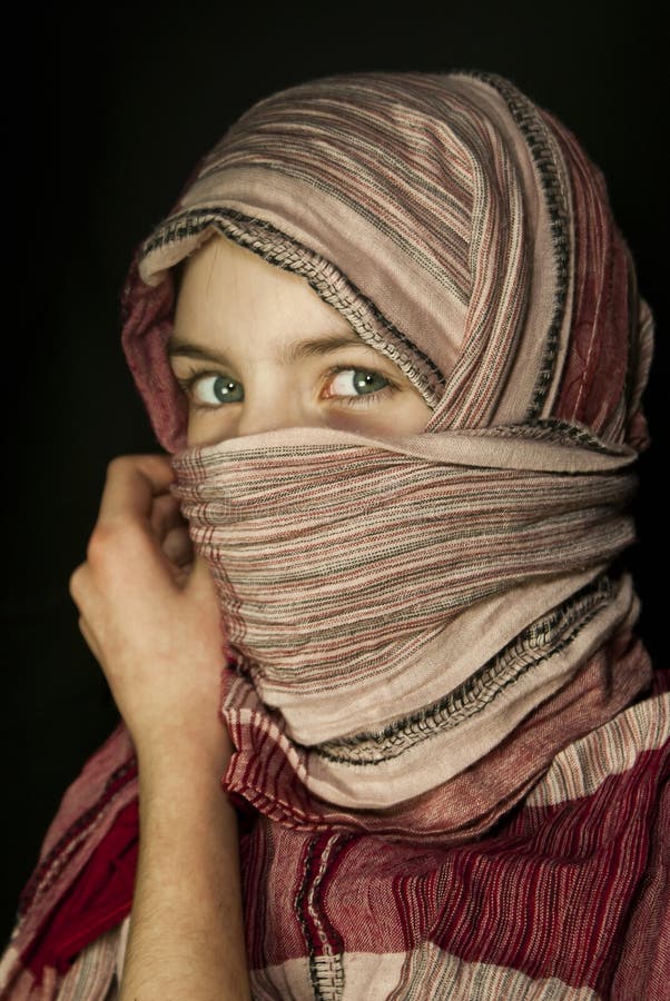 Little Girl Muffled in a Shawl Stock Photo Image of looking, head
