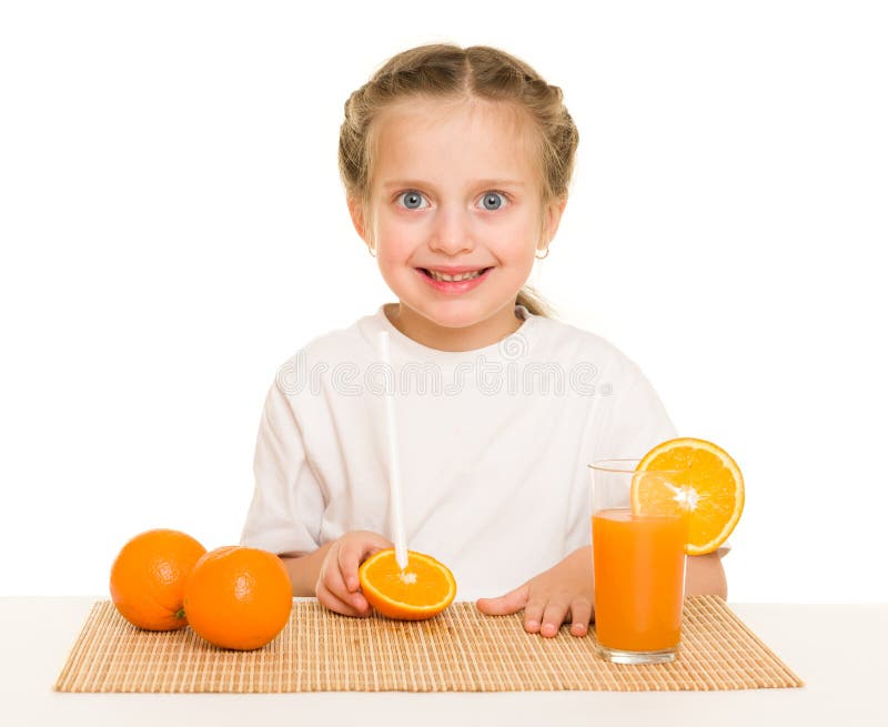 Little girl with oranges stock image. Image of female 49145939