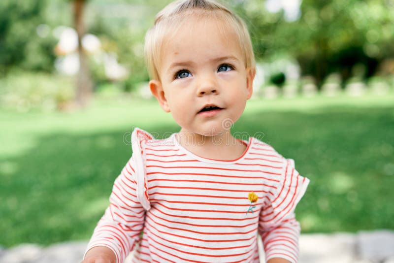 Little Girl in the Park. Portrait Stock Photo - Image of caucasian ...