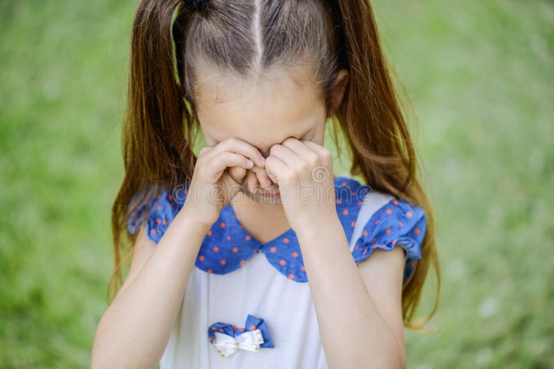 Little Girl With Pigtails Crying Stock Image - Image Of -6754