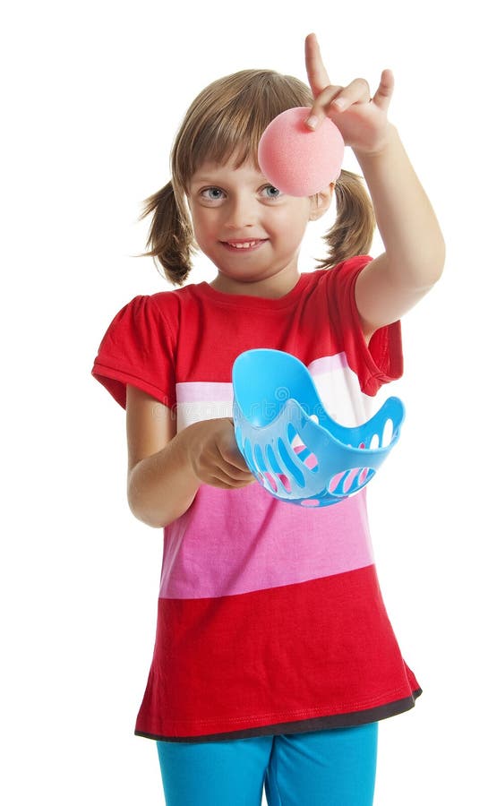 Little girl playing ball game stock photography Little girl playing ball game stock photography