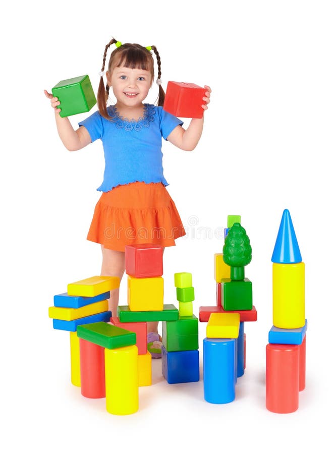 Little Boy Playing with Color Toys on Floor Stock Photo - Image of  bulldozer, little: 19039326