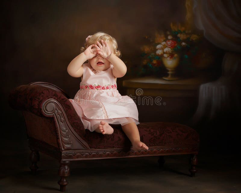 Little Girl Playing Peekaboo Stock Image Image of baby, toddler