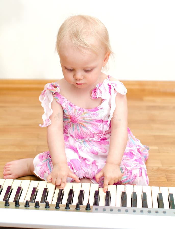 Adorable Cute Girl Playing Piano Concept Stock Image Image of adorable, class 80321911
