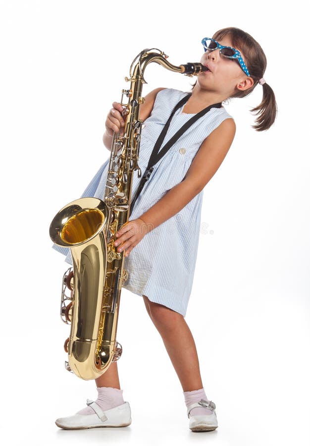 Little Girl Playing Saxophone Stock Photos Image 27091523
