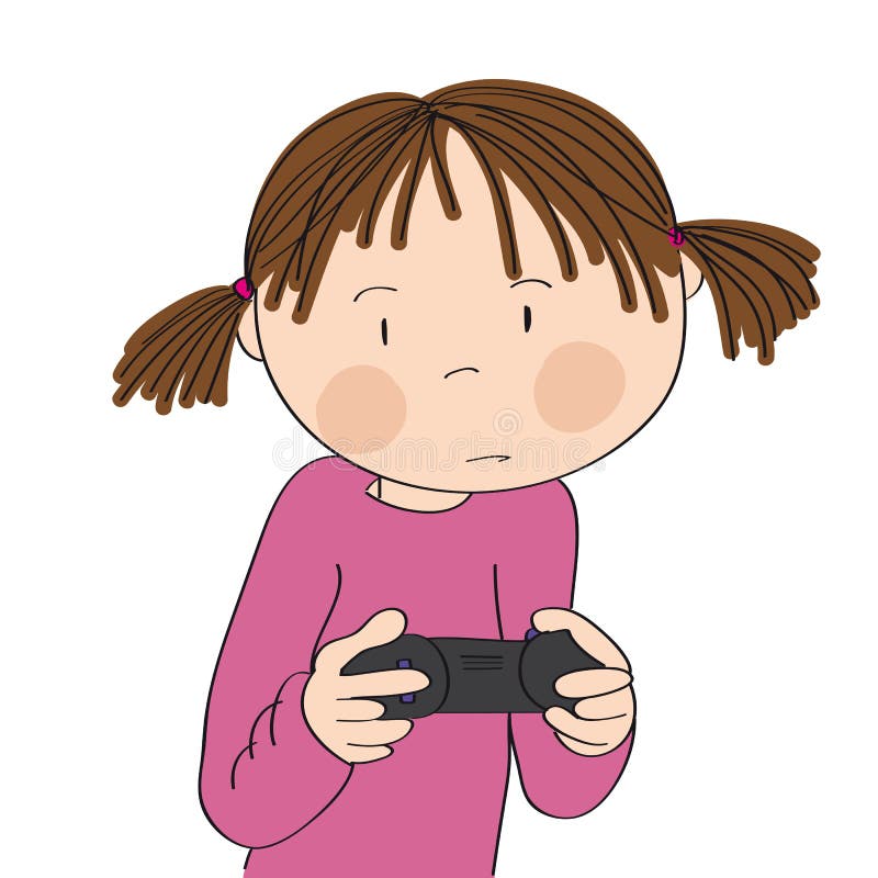 Little Boy Playing Video Games on Game Console, Holding Joystick, Being  Very Concentrated. Stock Vector - Illustration of playing, modern: 148250613