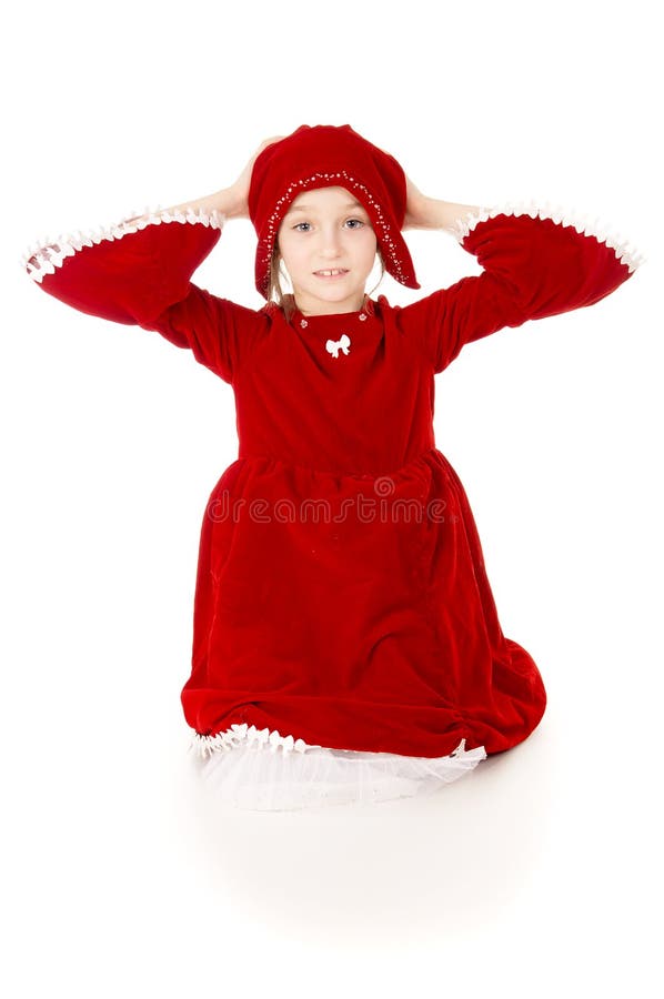 Little girl in a red dress stock photo. Image of isolated 29220210