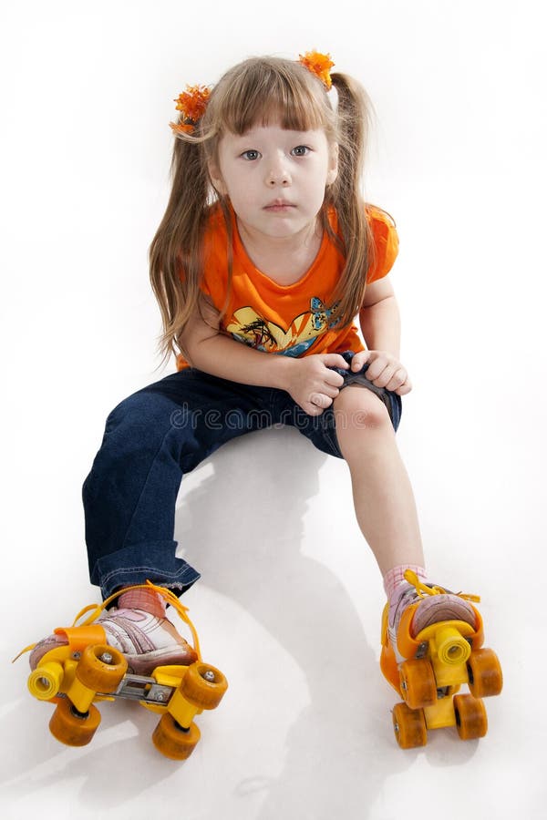 The little girl on roller skates