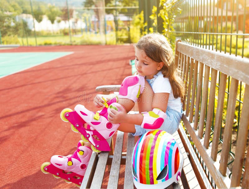 Little Girl in Roller Skates Stock Photo Image of rollerblade, park