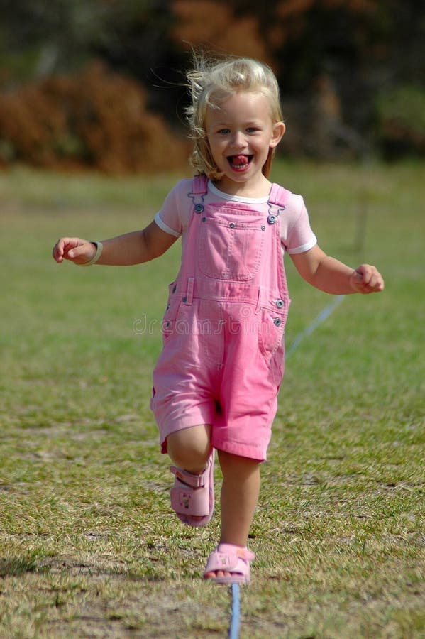 Little girl running