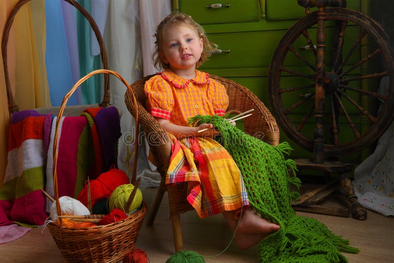 little girl in a rustic style