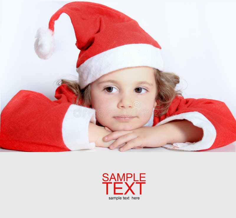 Little girl in Santa s hat