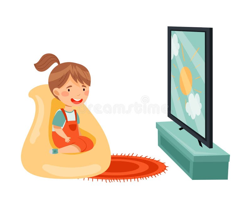 Girl Little Tv Watching Stock Illustrations – 110 Girl Little Tv Watching  Stock Illustrations, Vectors & Clipart - Dreamstime