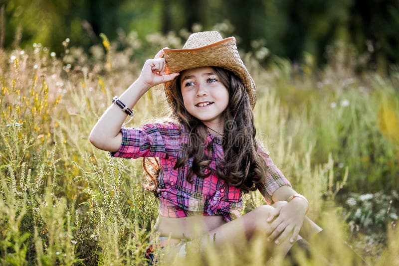 Portrait Of Girl In A Wheat Field Stock Photo - Image of 