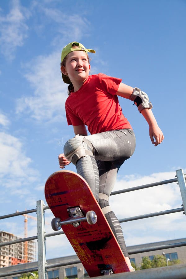 Little Girl Skateboarder Stock Images Image 26593934