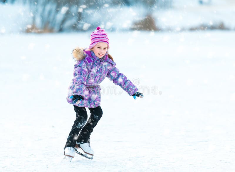 Little girl skating stock image. Image of beautiful, fitness 50194463