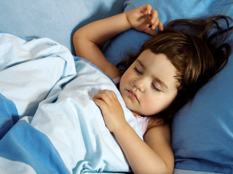 Little Girl Sleeping in Her Bed Stock Photo Image of asleep, cute