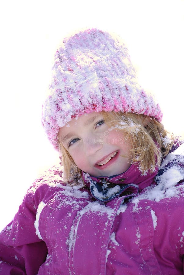 Little Girl in Snow stock photo. Image of sweet, loving 7739338