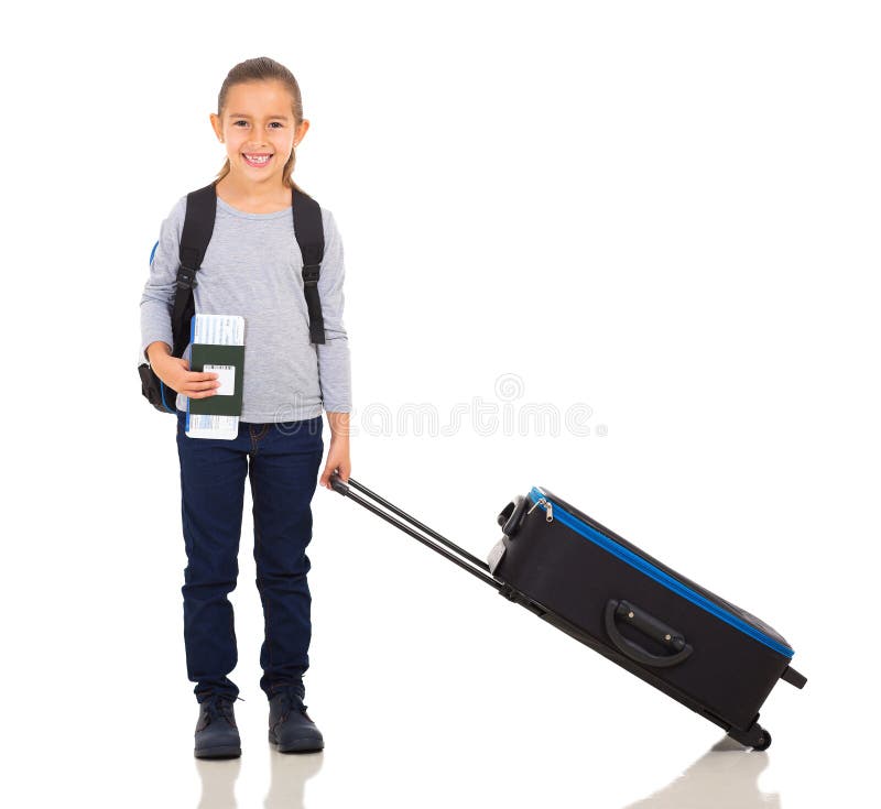 Little girl suitcase stock image. Image of journey, airport 43155519