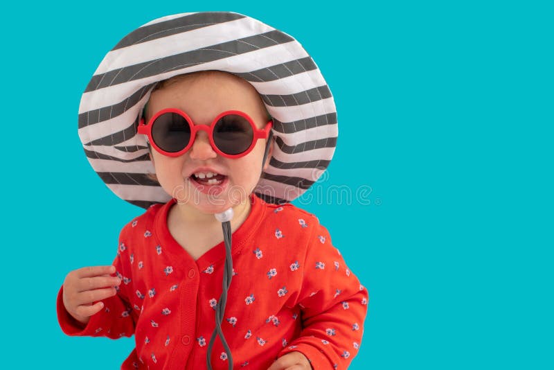 Child in sunglasses and hat royalty free stock photos Child in sunglasses and hat royalty free stock photos